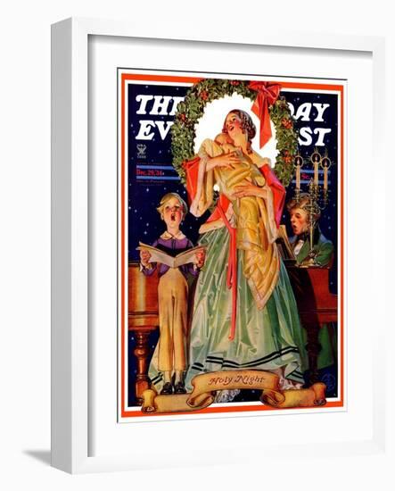 "Victorian Family at Christmas," Saturday Evening Post Cover, December 29, 1934-Joseph Christian Leyendecker-Framed Giclee Print