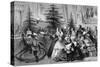 Victorian Family Gathering around a Christmas Tree-null-Stretched Canvas