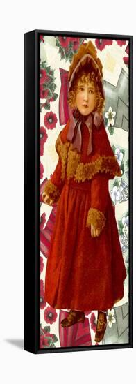 Victorian Girl Christmas-Vintage Apple Collection-Framed Stretched Canvas