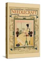 Victorian Girl Does Needlepoint Portrait-Needlecraft Magazine-Stretched Canvas