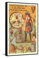 Victorian Girl with Bees and Hives-null-Framed Stretched Canvas