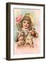 Victorian Girl with Rabbits-null-Framed Art Print