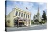 Victorian Historical Building and St. Lukes Church-Michael-Stretched Canvas