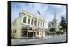 Victorian Historical Building and St. Lukes Church-Michael-Framed Stretched Canvas