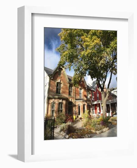 Victorian Houses in the Fall, Toronto, Ontario, Canada, North America-Donald Nausbaum-Framed Photographic Print