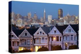 Victorian Houses (Painted Ladies) and Financial District-Miles-Stretched Canvas