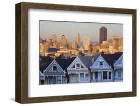 Victorian Houses (Painted Ladies) and Financial District-Miles-Framed Photographic Print