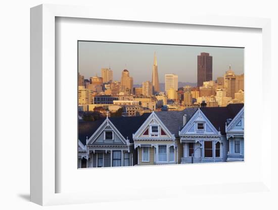 Victorian Houses (Painted Ladies) and Financial District-Miles-Framed Photographic Print