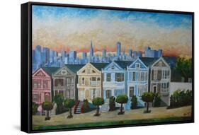 Victorian Houses - Seven Sisters San Francisco-Markus Bleichner-Framed Stretched Canvas