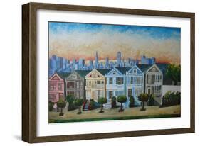 Victorian Houses - Seven Sisters San Francisco-Markus Bleichner-Framed Art Print