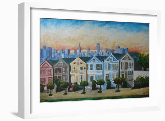 Victorian Houses - Seven Sisters San Francisco-Markus Bleichner-Framed Art Print