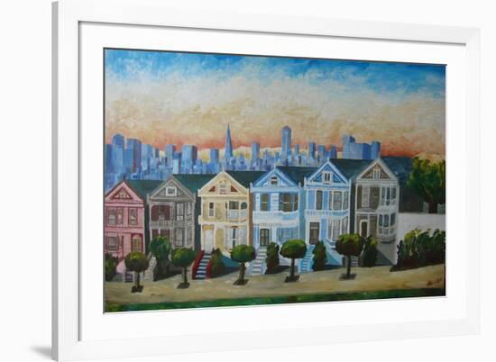 Victorian Houses - Seven Sisters San Francisco-Markus Bleichner-Framed Art Print