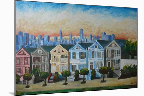 Victorian Houses - Seven Sisters San Francisco-Markus Bleichner-Mounted Art Print