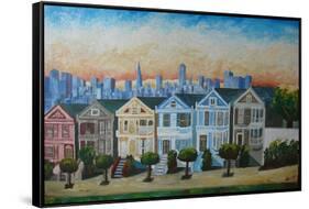 Victorian Houses - Seven Sisters San Francisco-Markus Bleichner-Framed Stretched Canvas