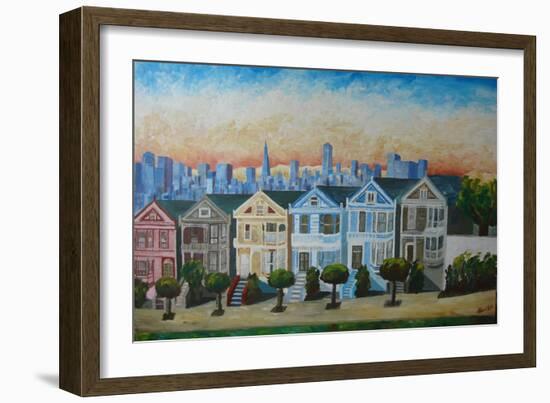 Victorian Houses - Seven Sisters San Francisco-Markus Bleichner-Framed Premium Giclee Print