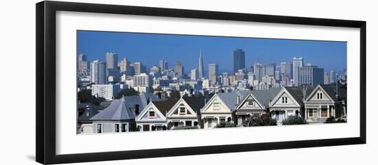 Victorian Houses Steiner Street, San Francisco, CA, USA-null-Framed Photographic Print