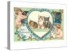 Victorian Kittens and Cupids, Love's Message-null-Stretched Canvas