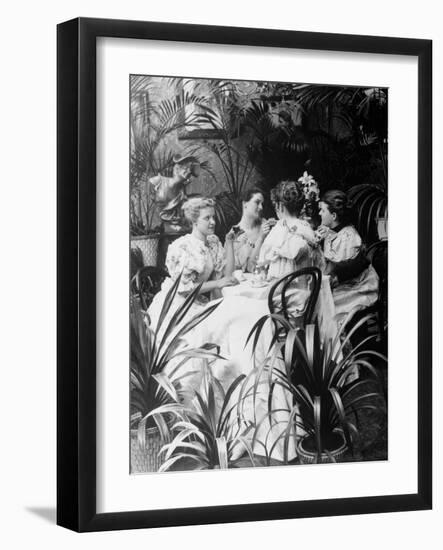 Victorian Ladies at Tea Luncheon-null-Framed Photographic Print