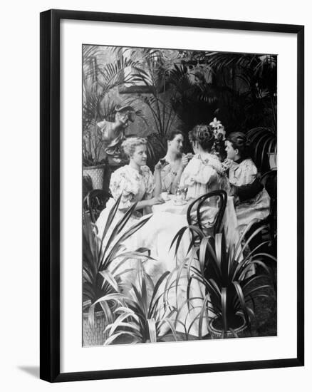 Victorian Ladies at Tea Luncheon-null-Framed Photographic Print