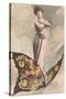 Victorian Lady Standing on Butterfly-null-Stretched Canvas