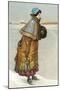 Victorian Lady with Ice Skates-null-Mounted Art Print