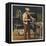 Victorian Metalworker Machining a Part in His Workshop-null-Framed Stretched Canvas