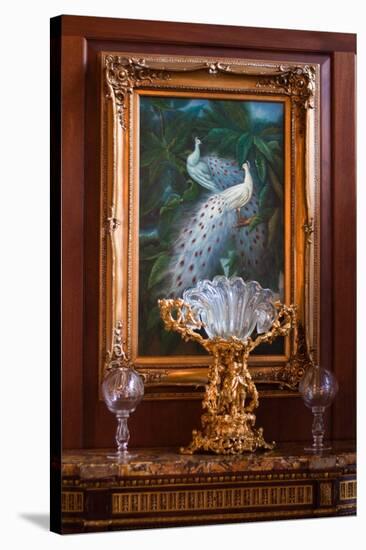 Victorian Peacock With Antiques Photo Print Poster-null-Stretched Canvas