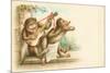 Victorian Postcard of Monkey Musicians-null-Mounted Giclee Print