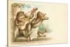 Victorian Postcard of Monkey Musicians-null-Stretched Canvas