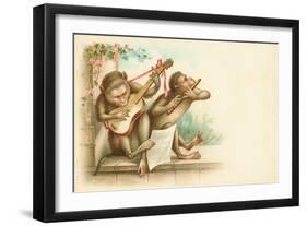 Victorian Postcard of Monkey Musicians-null-Framed Giclee Print