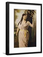 Victorian Poster Depicting a Woman by a Tree-null-Framed Giclee Print