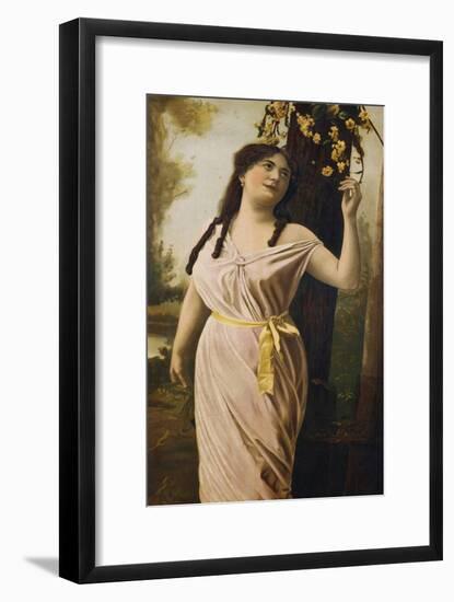 Victorian Poster Depicting a Woman by a Tree-null-Framed Giclee Print