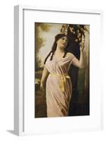 Victorian Poster Depicting a Woman by a Tree-null-Framed Giclee Print