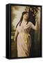 Victorian Poster Depicting a Woman by a Tree-null-Framed Stretched Canvas