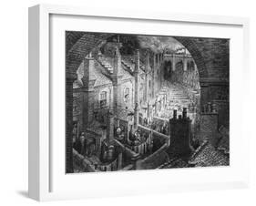 Victorian Print of View over London Roof-Tops-null-Framed Giclee Print