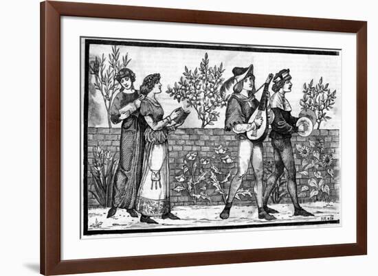 Victorian Reconstruction of Medieval Music Making-null-Framed Premium Giclee Print