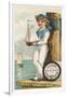 Victorian Sailor Boy with Toy Boat-null-Framed Art Print