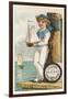 Victorian Sailor Boy with Toy Boat-null-Framed Art Print