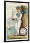 Victorian Sailor Boy with Toy Boat-null-Framed Art Print