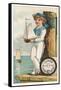 Victorian Sailor Boy with Toy Boat-null-Framed Stretched Canvas