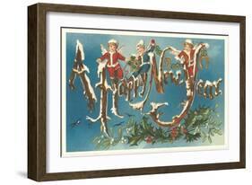 Victorian Santa Angels-null-Framed Art Print