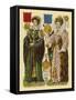 Victorian Scrap: Queen Mary I, Queen Elizabeth I-English School-Framed Stretched Canvas