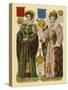 Victorian Scrap: Queen Mary I, Queen Elizabeth I-English School-Stretched Canvas