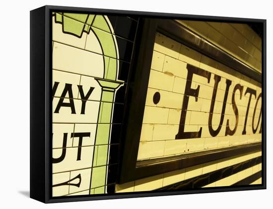 Victorian Signage Points the Way Out of Camden Town Station, London-David Pickford-Framed Stretched Canvas