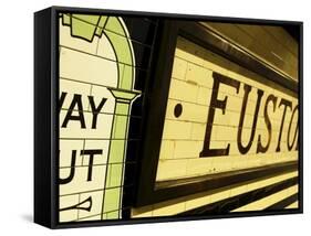 Victorian Signage Points the Way Out of Camden Town Station, London-David Pickford-Framed Stretched Canvas