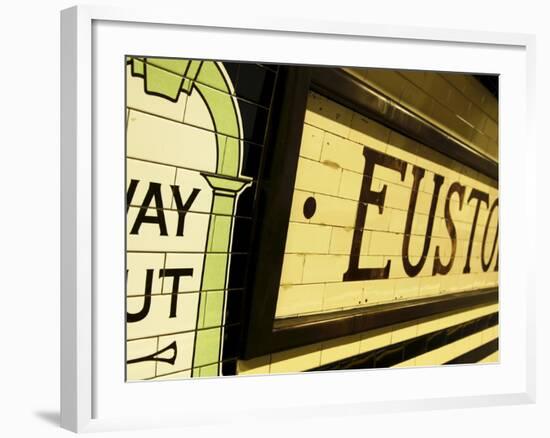 Victorian Signage Points the Way Out of Camden Town Station, London-David Pickford-Framed Photographic Print