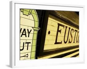 Victorian Signage Points the Way Out of Camden Town Station, London-David Pickford-Framed Photographic Print