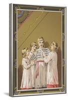 Victorian Singing Children Choir-null-Framed Art Print