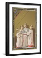 Victorian Singing Children Choir-null-Framed Art Print