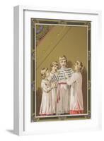 Victorian Singing Children Choir-null-Framed Art Print